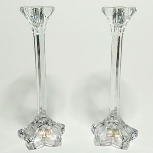 Mikasa Crystal 1987 Crystal Petals Candlesticks 9" Taper